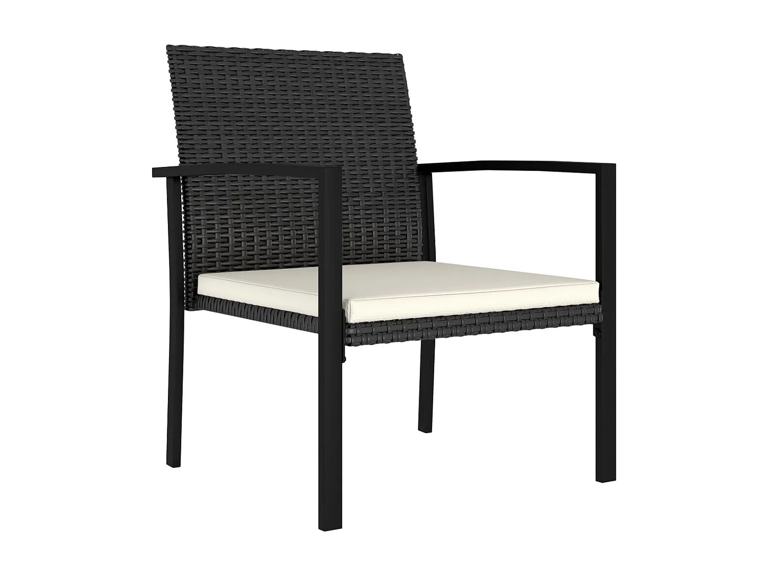 Ensemble à manger de jardin 5 pcs Résine tressée Noir