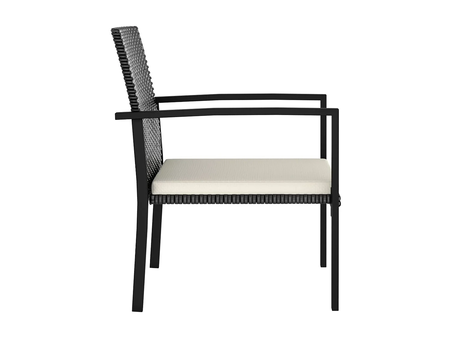 Ensemble à manger de jardin 5 pcs Résine tressée Noir