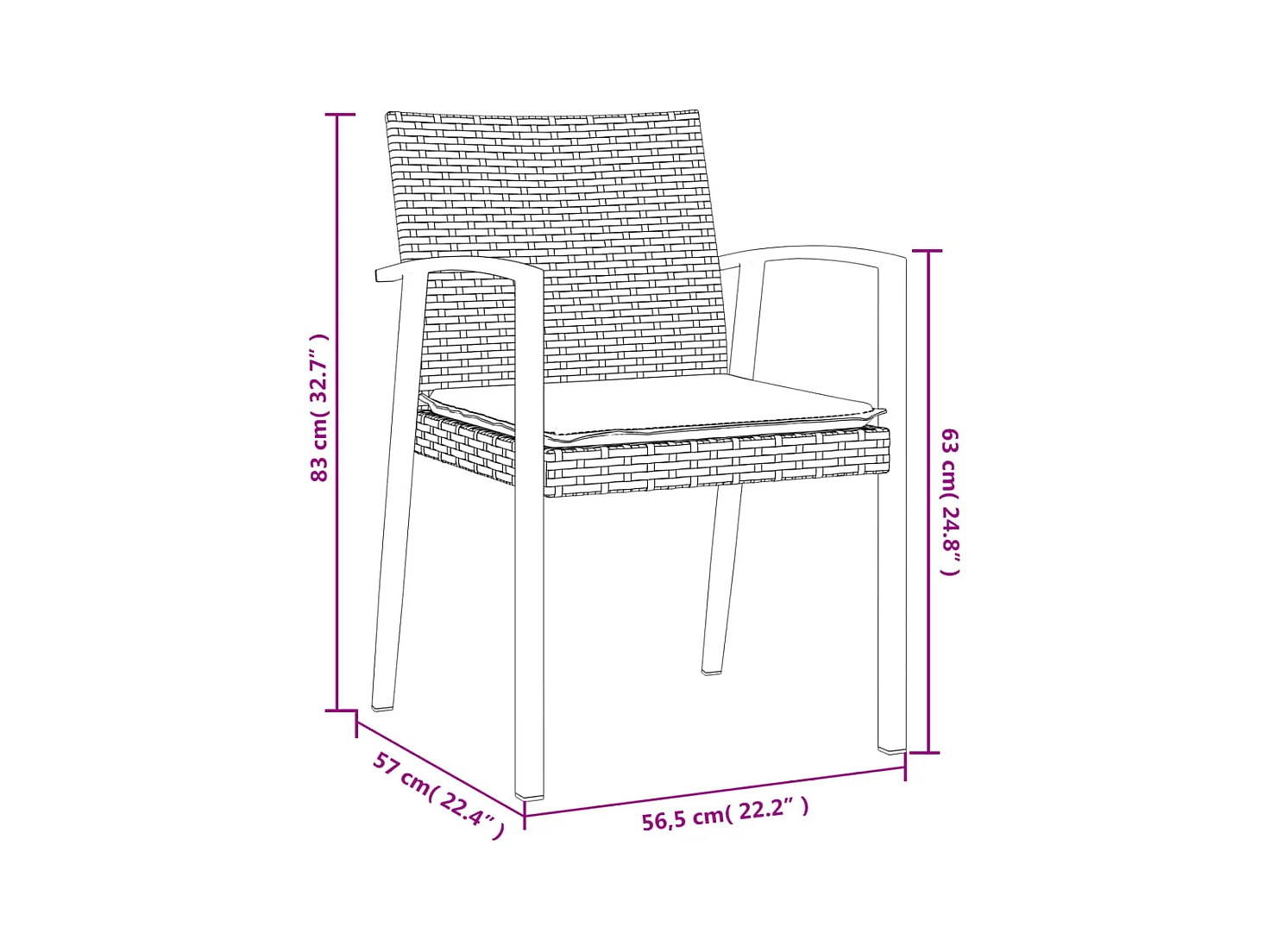 7-delige Tuinset met kussens poly rattan en staal