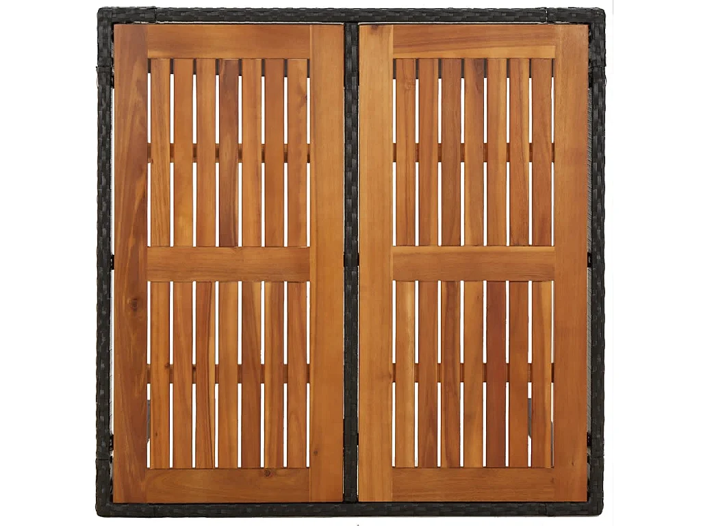 Set da Pranzo da Giardino 3 pz con Cuscini Nero in Polyrattan