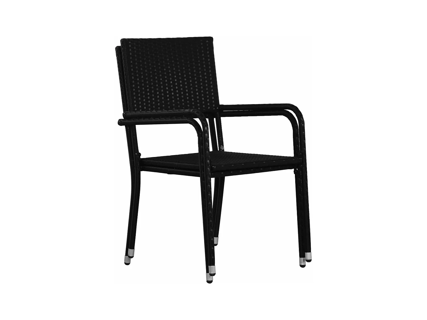 Set Mobili da Pranzo per Giardino 3 pz Polyrattan Nero