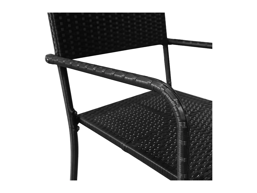 Set Mobili da Pranzo per Giardino 3 pz Polyrattan Nero