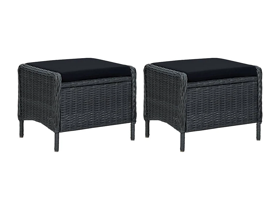 7 pcs conjunto de jantar para jardim cinzento-escuro