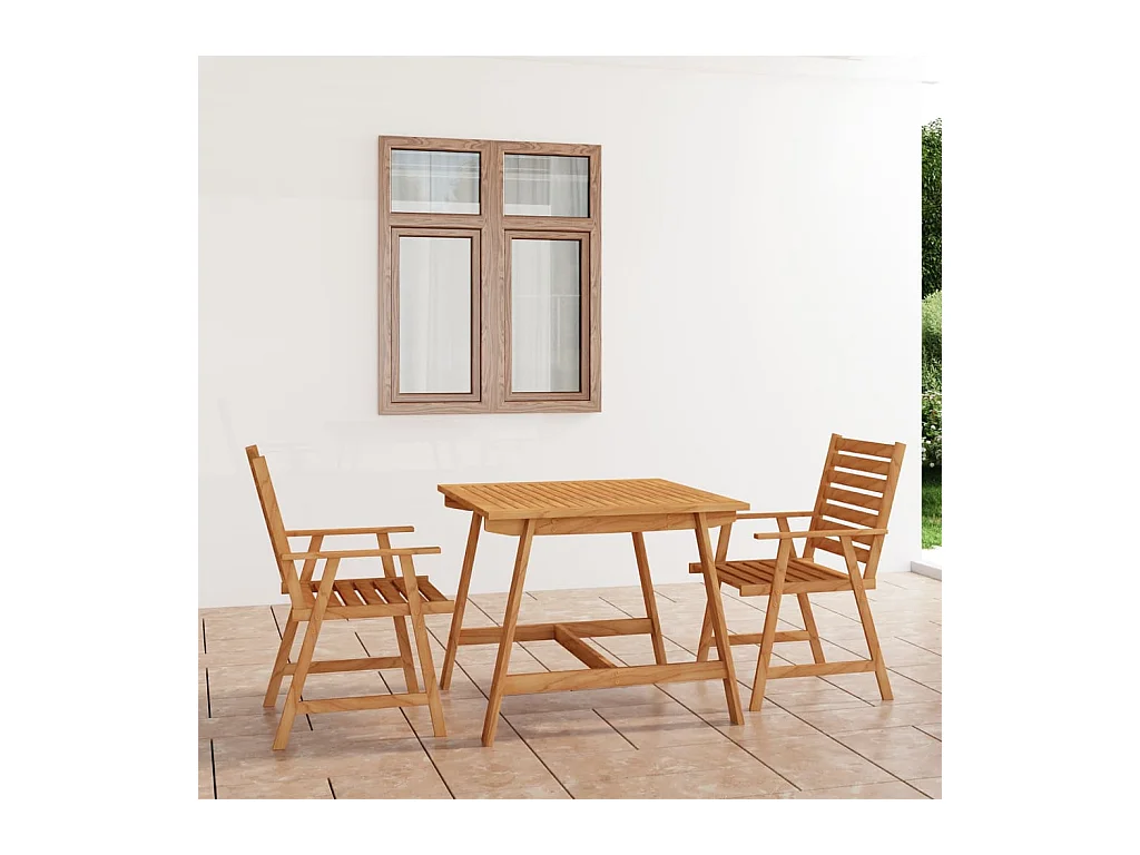 Ensemble à manger de jardin 3 pcs Bois d'acacia solide