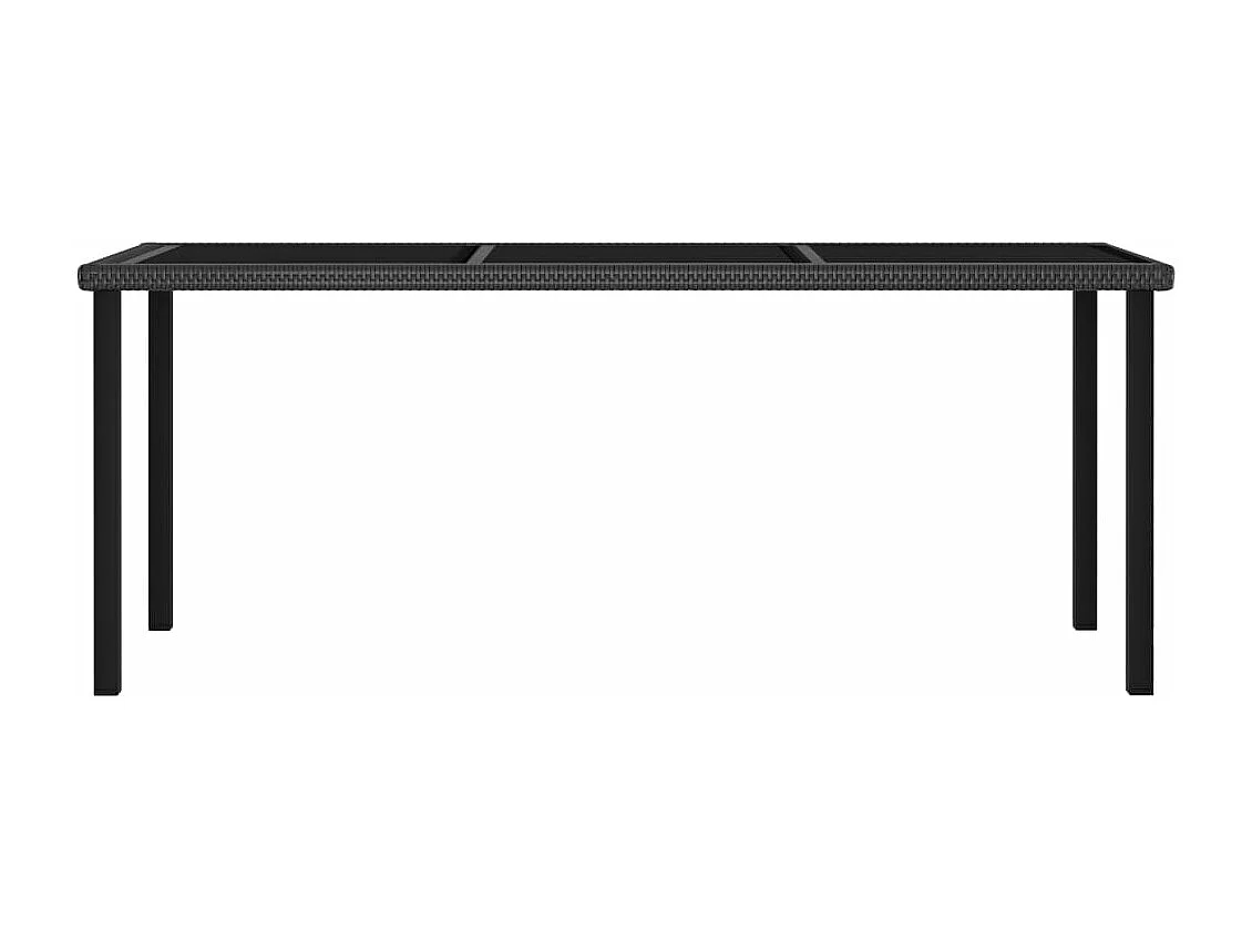 9 pcs conjunto de jantar para jardim vime PE preto