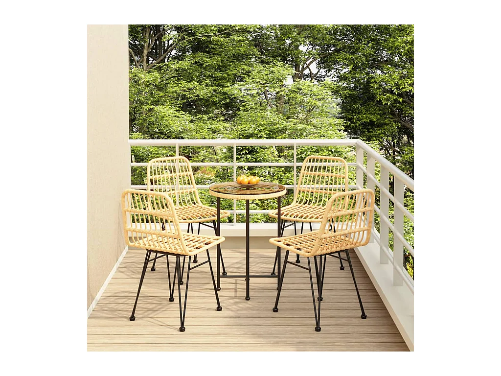 Ensemble à manger de jardin 5pcs Résine tressée
