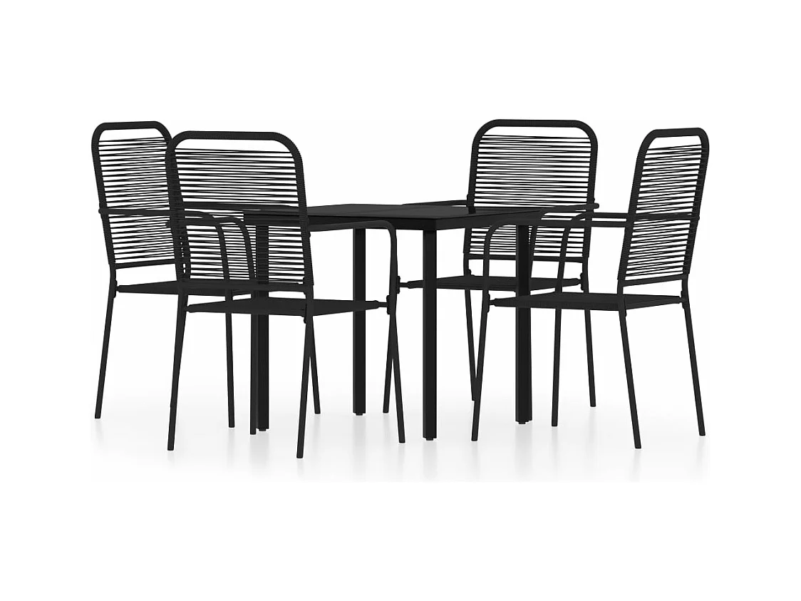 5-tlg. Garten-Essgruppe Schwarz