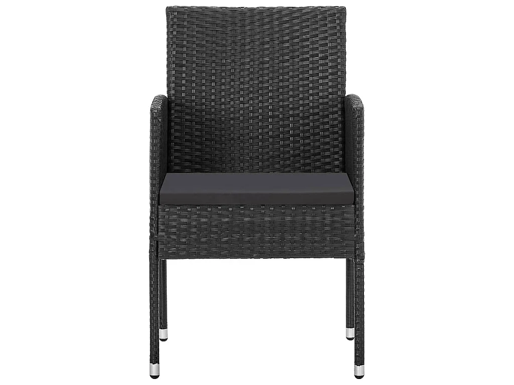 Ensemble à manger de jardin 5 pcs Noir