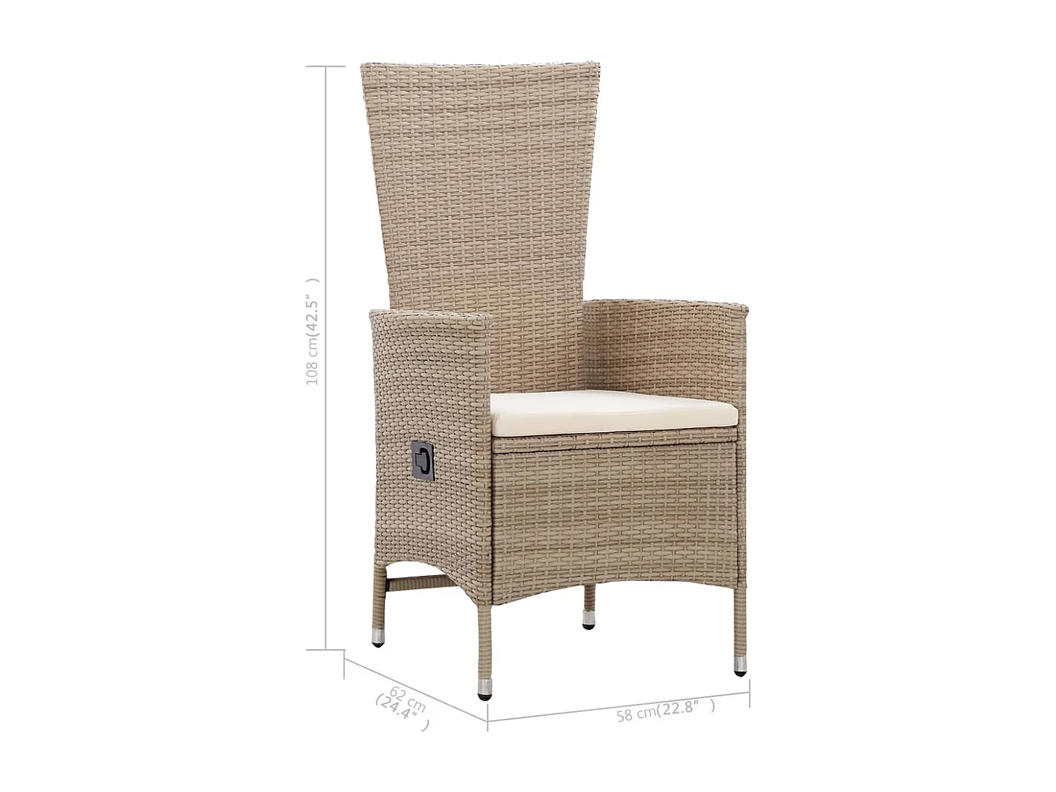 Ensemble à manger de jardin 5 pcs Beige