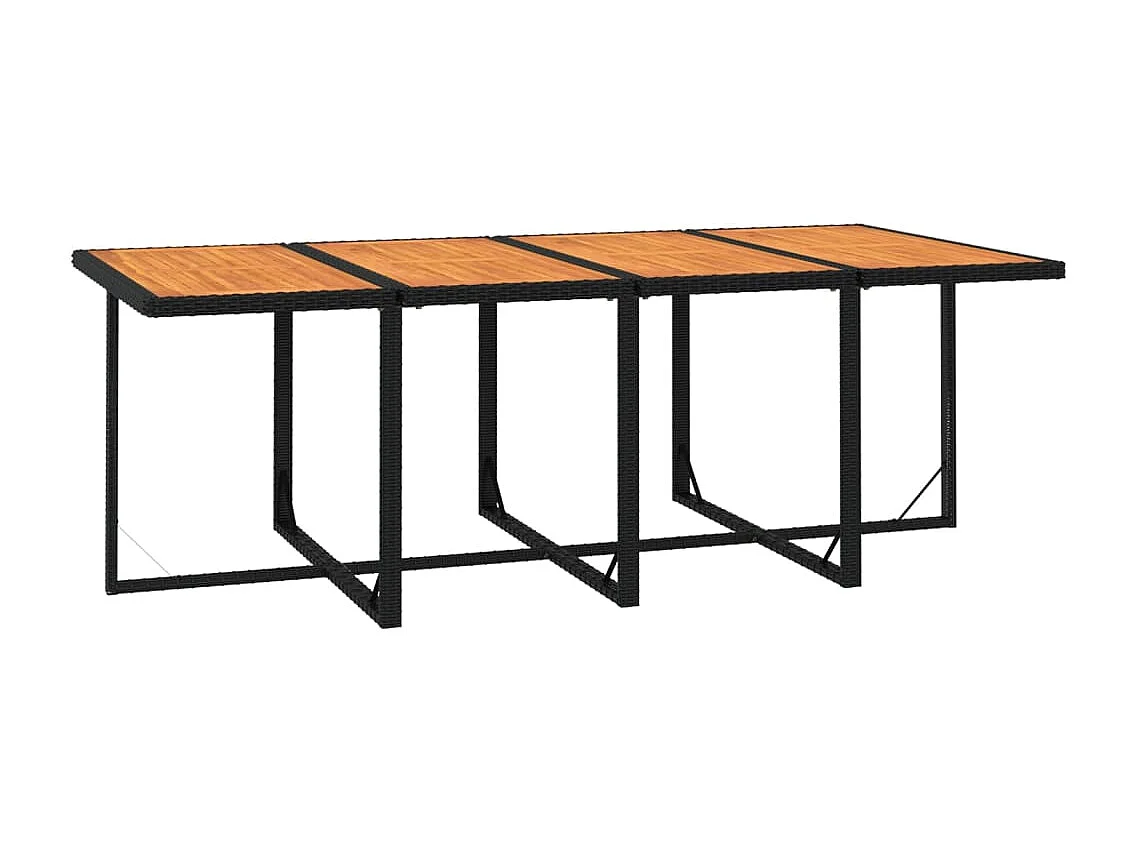 Ensemble à manger de jardin coussins 9pcs Résine tressée Noir