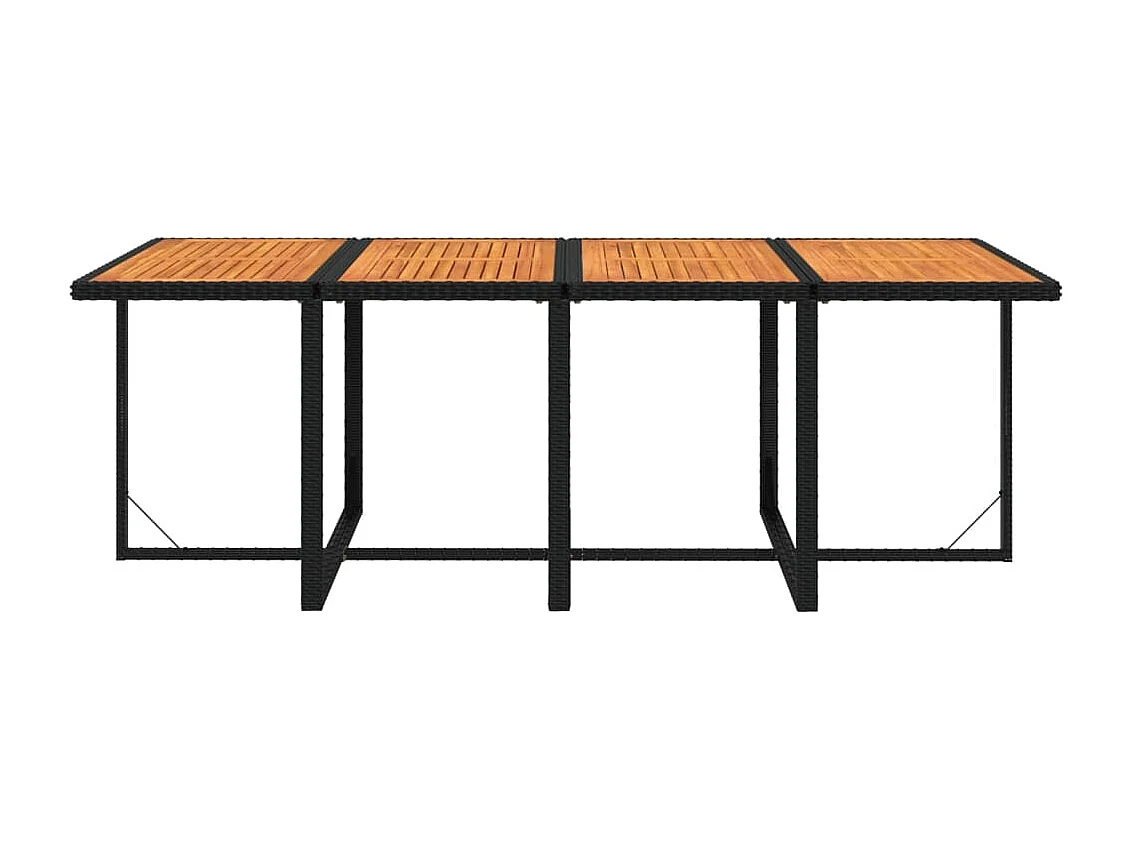 Ensemble à manger de jardin coussins 9pcs Résine tressée Noir