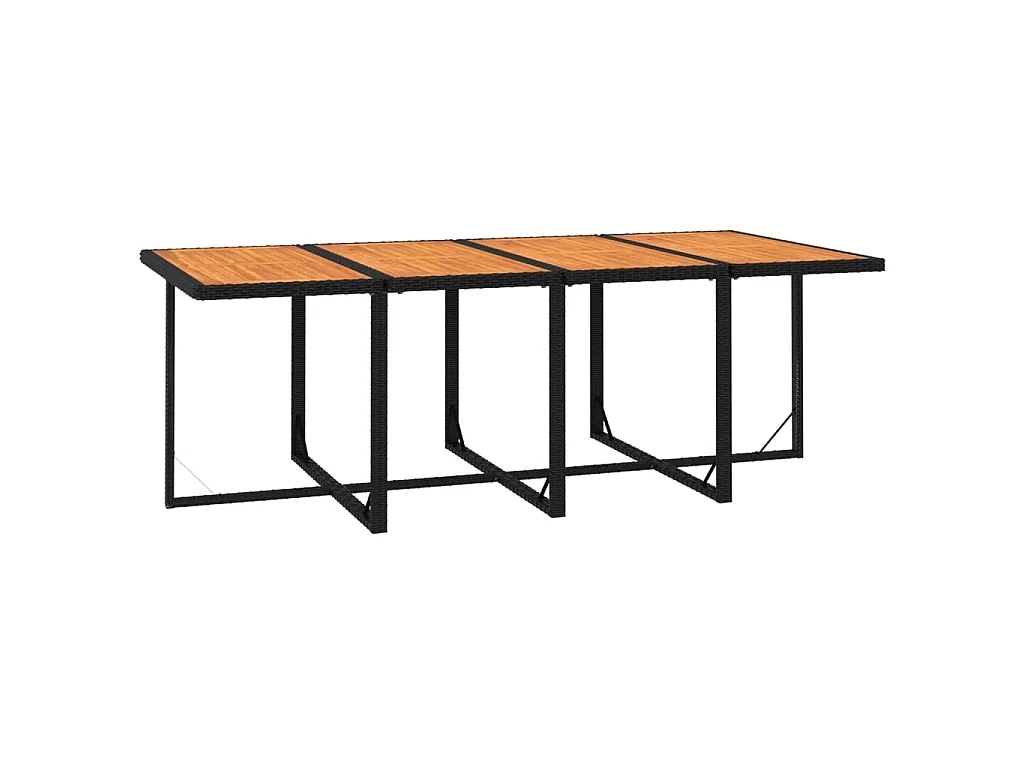 Ensemble à manger de jardin coussins 9pcs Résine tressée Noir