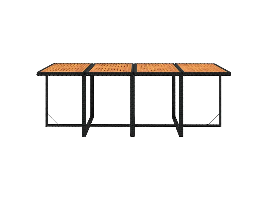 Ensemble à manger de jardin coussins 9pcs Résine tressée Noir