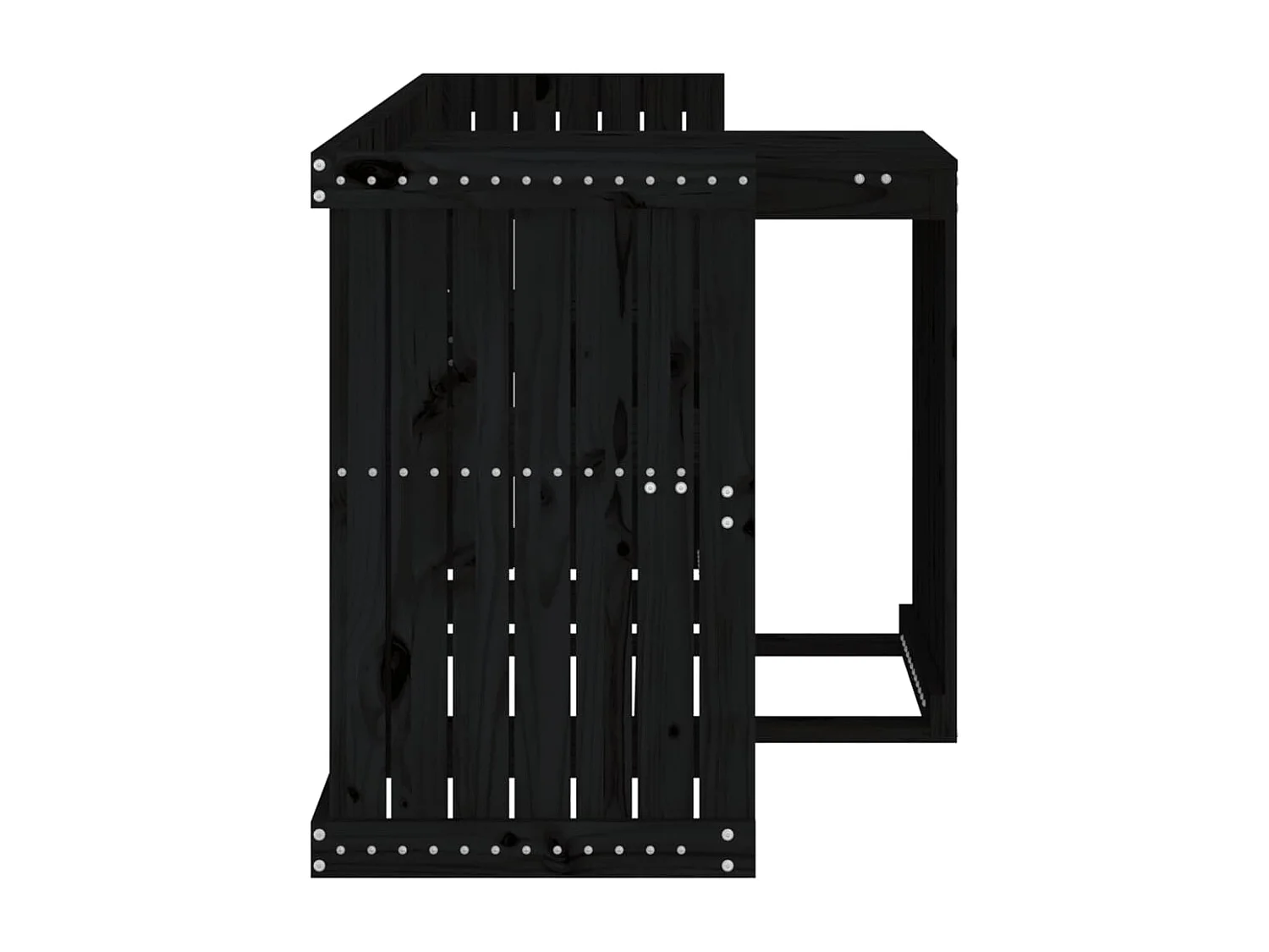 Balkonset 2-zits massief grenenhout zwart