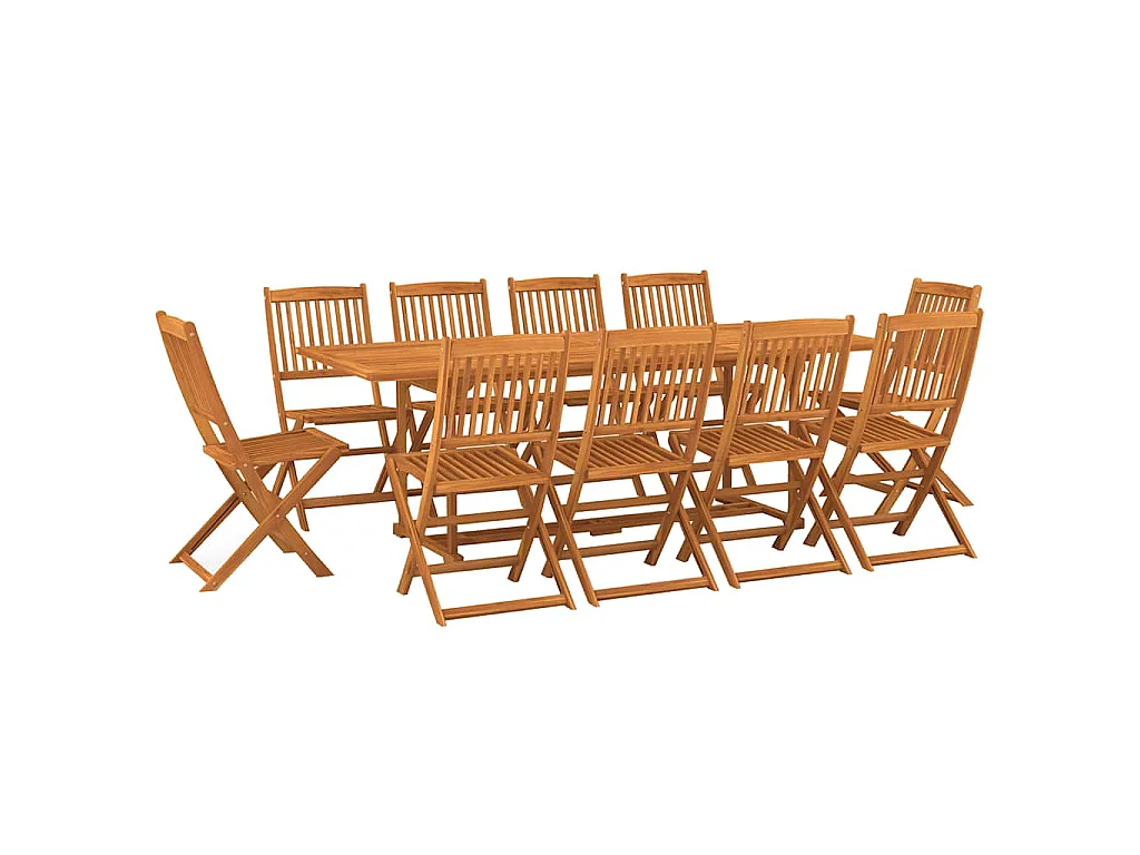 Ensemble à manger de jardin 11 pcs 220x90x75 cm bois d'acacia