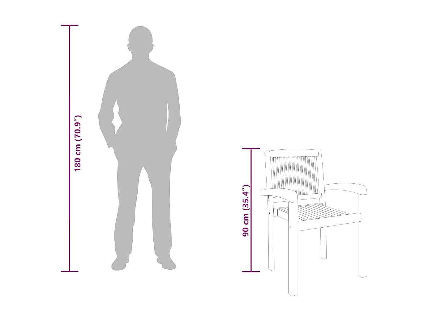 5-tlg. Garten-Essgruppe Massivholz Teak