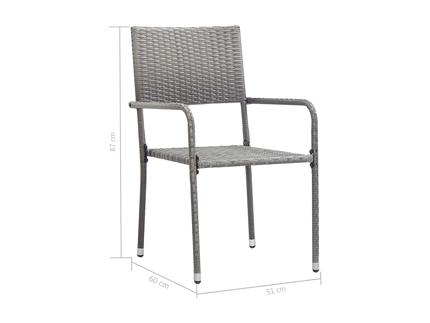 7-delige Tuinset poly rattan antracietkleurig en grijs