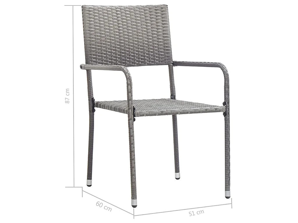7-delige Tuinset poly rattan antracietkleurig en grijs