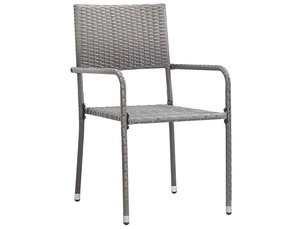 7-delige Tuinset poly rattan antracietkleurig en grijs