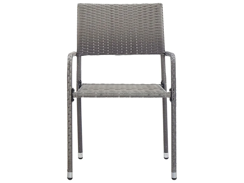 7-delige Tuinset poly rattan antracietkleurig en grijs