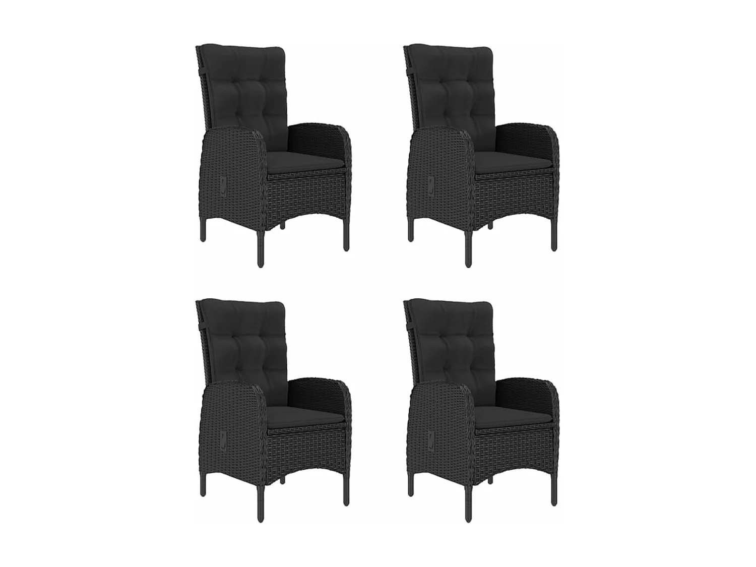 Ensemble à manger de jardin 5 pcs Noir