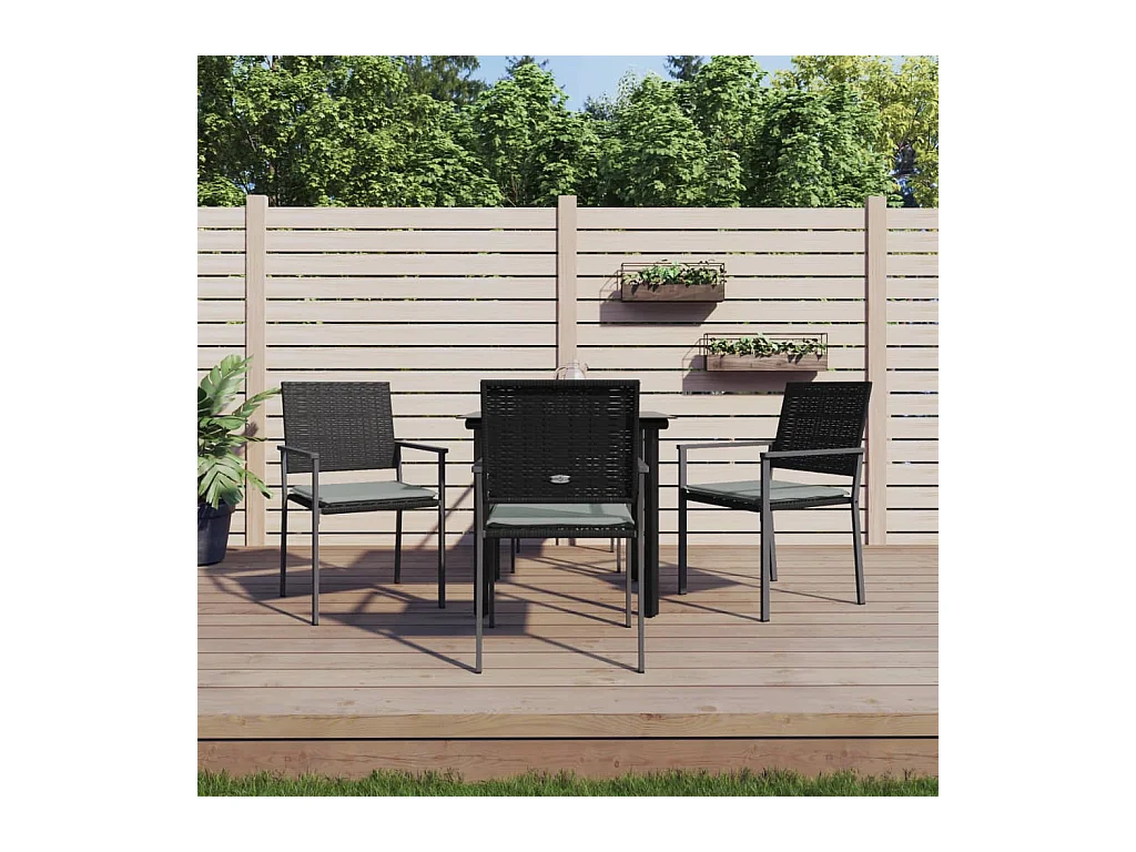 Ensemble à manger de jardin 5 pcs coussins résine tressée acier
