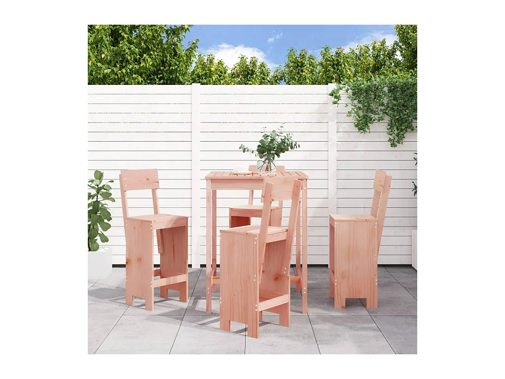 Set da Bar da Giardino 5 pz in Legno Massello di Douglas