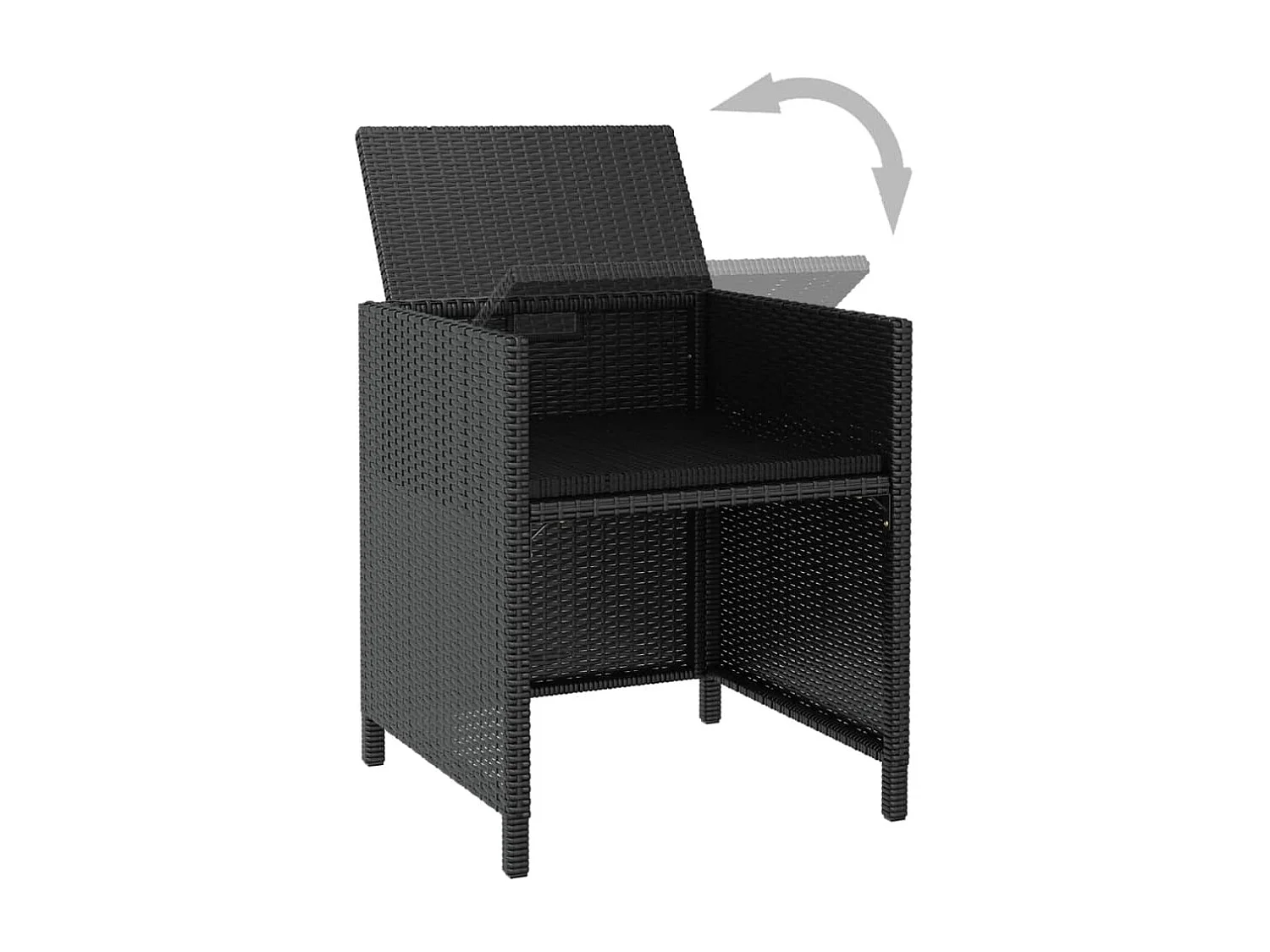 Set comedor de jardín 13 piezas y cojines ratán sintético negro