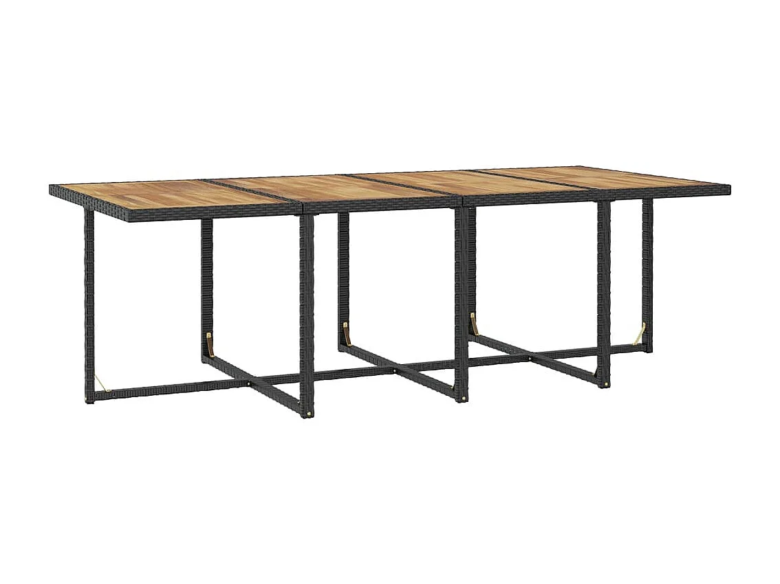 Set comedor de jardín 13 piezas y cojines ratán sintético negro