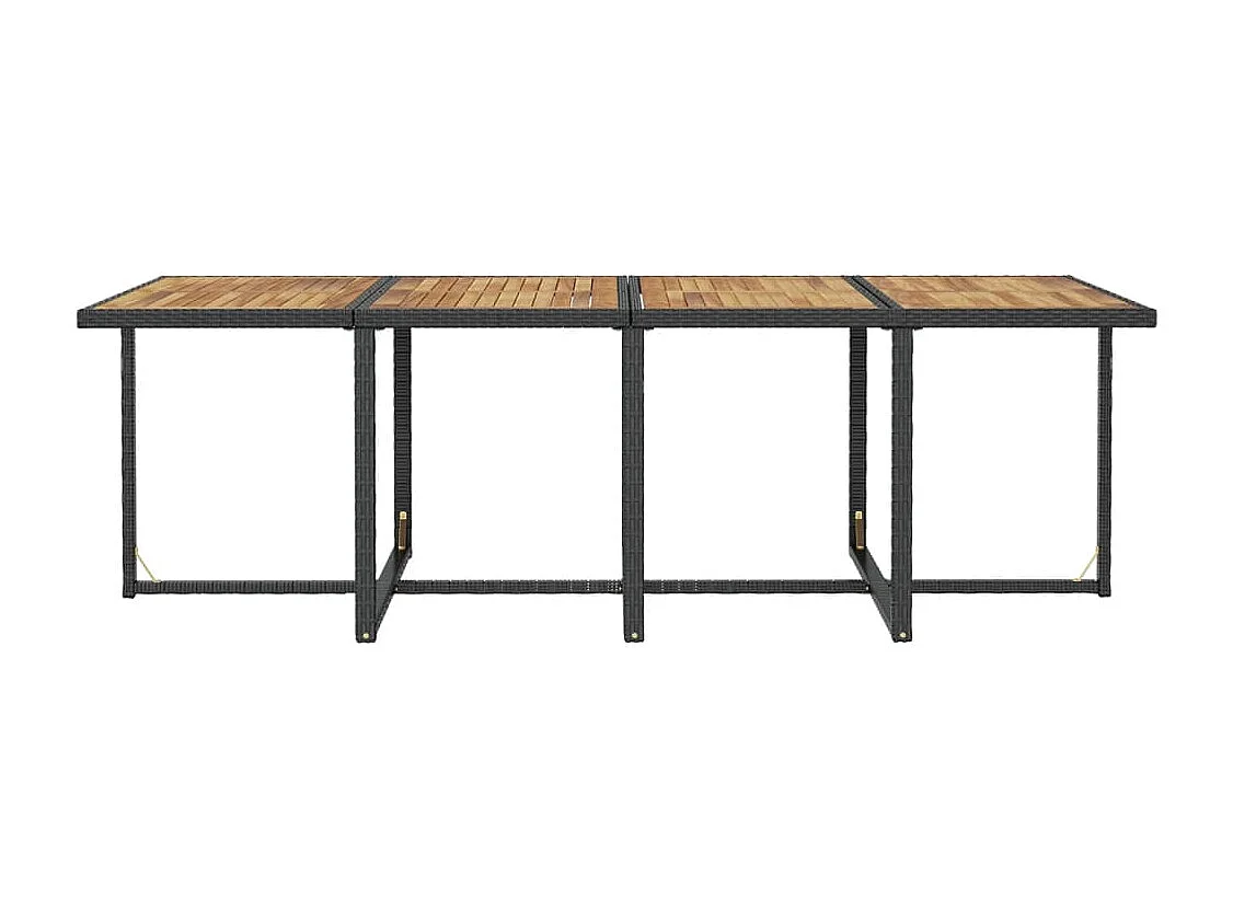 Set comedor de jardín 13 piezas y cojines ratán sintético negro