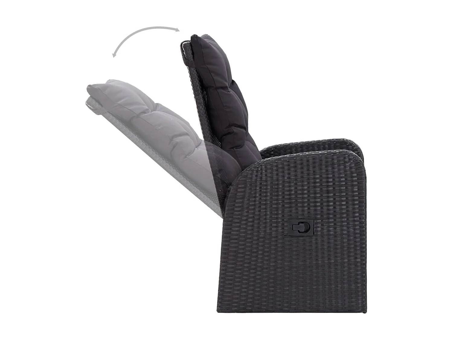 Set da Pranzo da Giardino 7 pz con Cuscini Nero