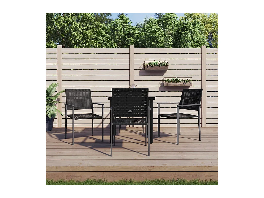 Ensemble à manger de jardin 5 pcs résine tressée acier