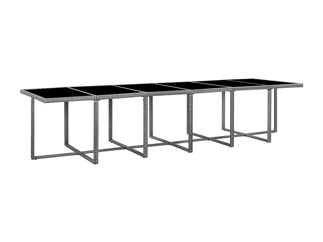 Ensemble de salle à manger d'extérieur et coussins 17 pcs Gris