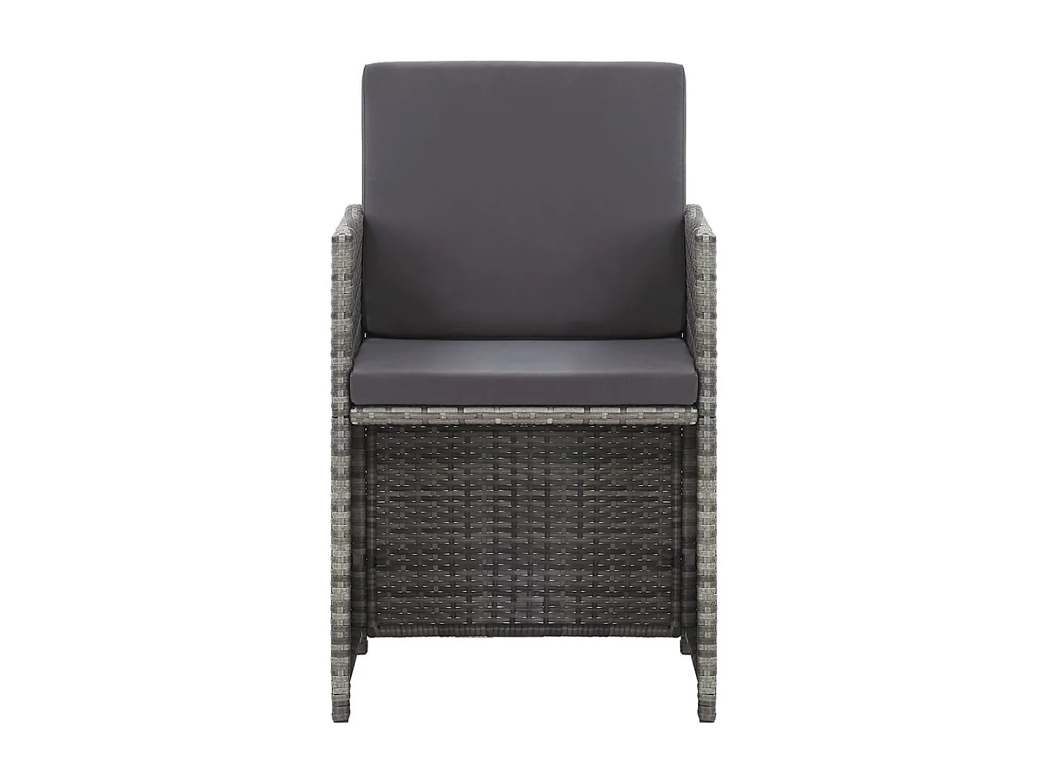 Ensemble de salle à manger d'extérieur et coussins 17 pcs Gris