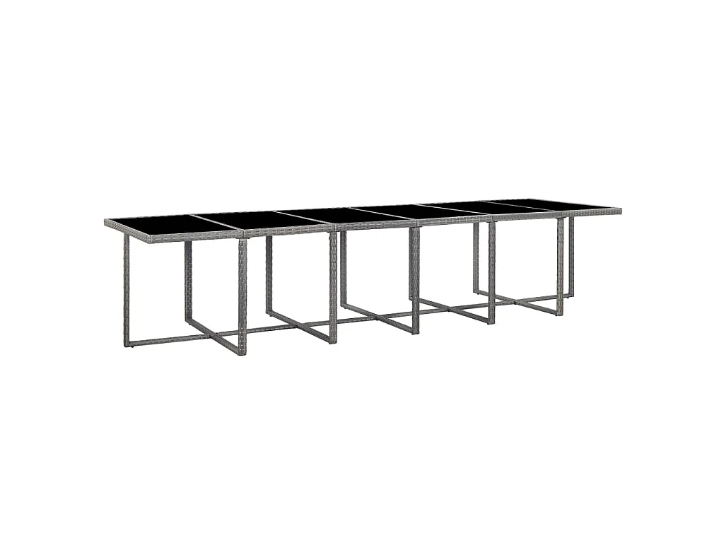 Ensemble de salle à manger d'extérieur et coussins 17 pcs Gris