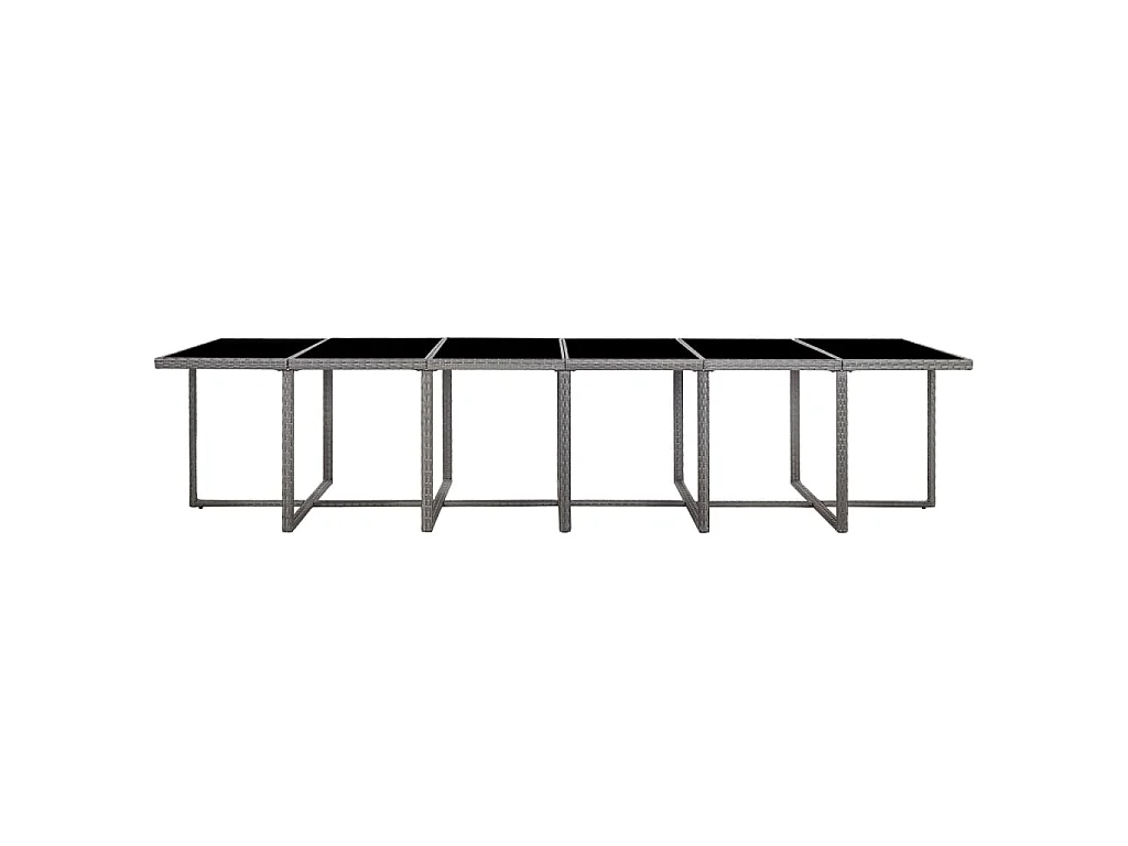 Ensemble de salle à manger d'extérieur et coussins 17 pcs Gris