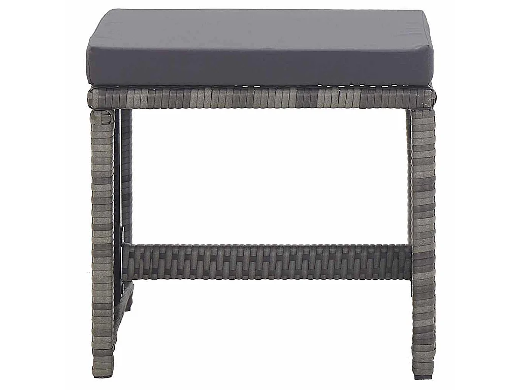 Ensemble de salle à manger d'extérieur et coussins 17 pcs Gris