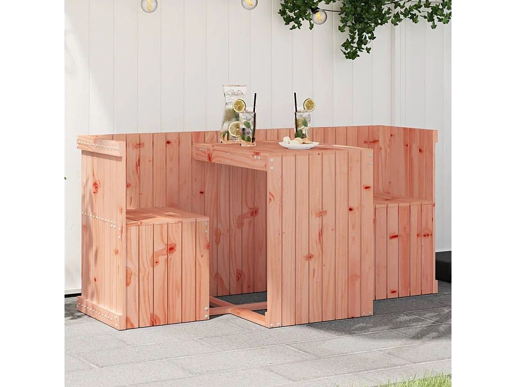 Balkonmöbel-Set 2-Sitzer Massivholz Douglasie