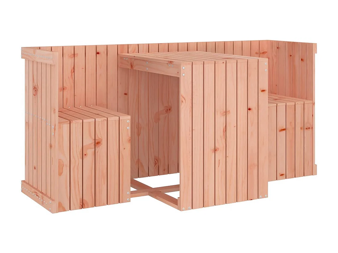 Balkonmöbel-Set 2-Sitzer Massivholz Douglasie