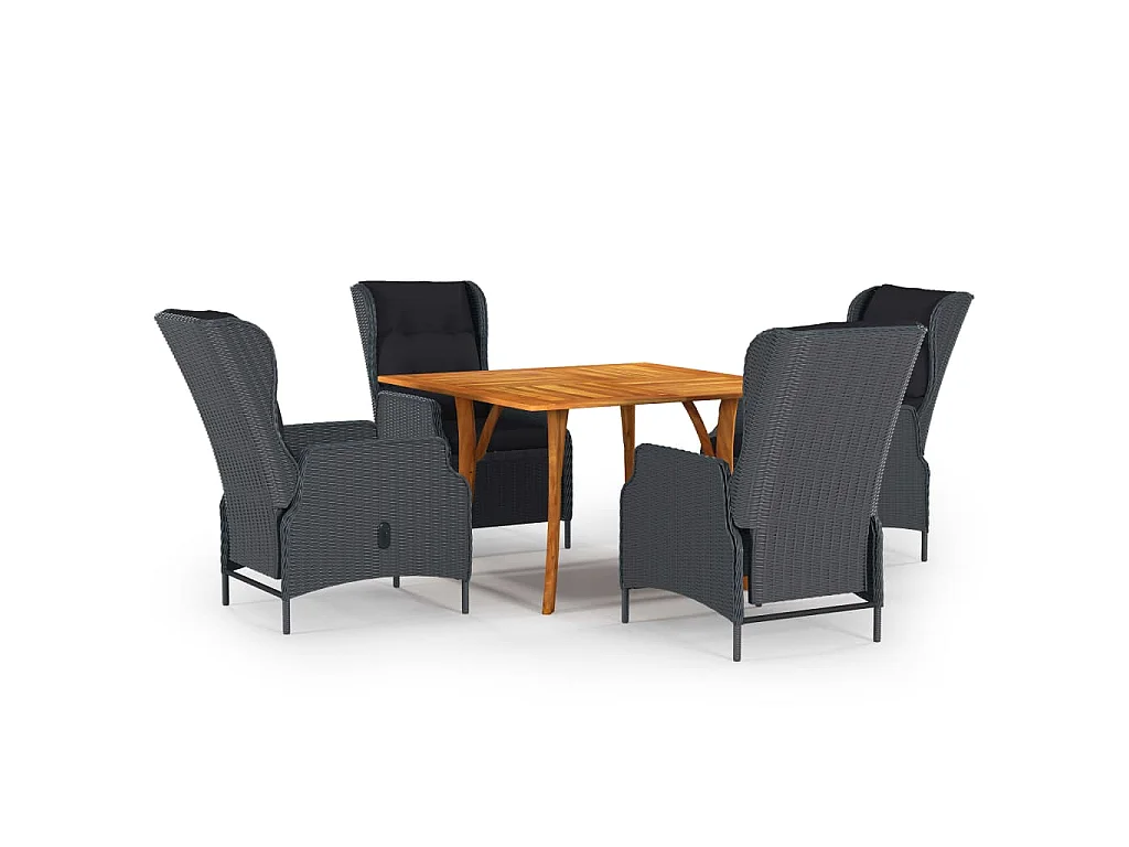 Set Mobili da Pranzo per Giardino 5 pz Grigio Scuro
