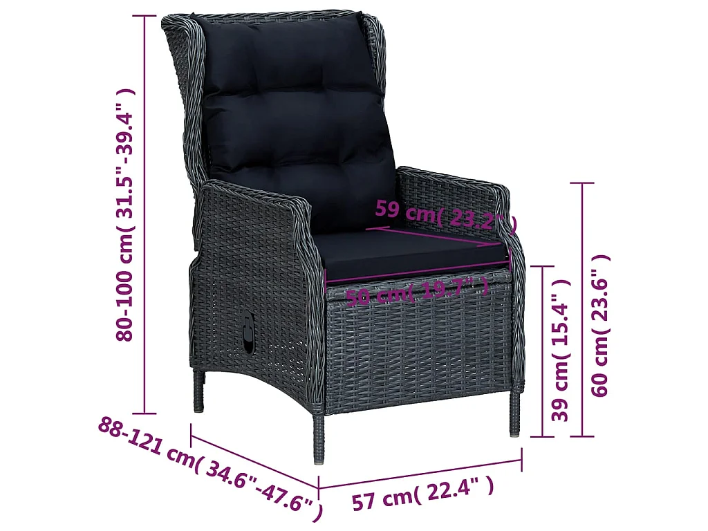 Set Mobili da Pranzo per Giardino 5 pz Grigio Scuro