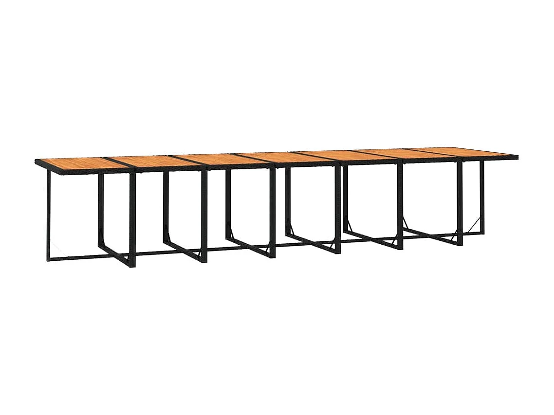 Ensemble à manger de jardin coussins 19 pcs Noir Résine tressée