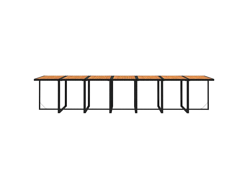 19 pcs conjunto jantar p/ jardim c/ almofadões vime PE preto