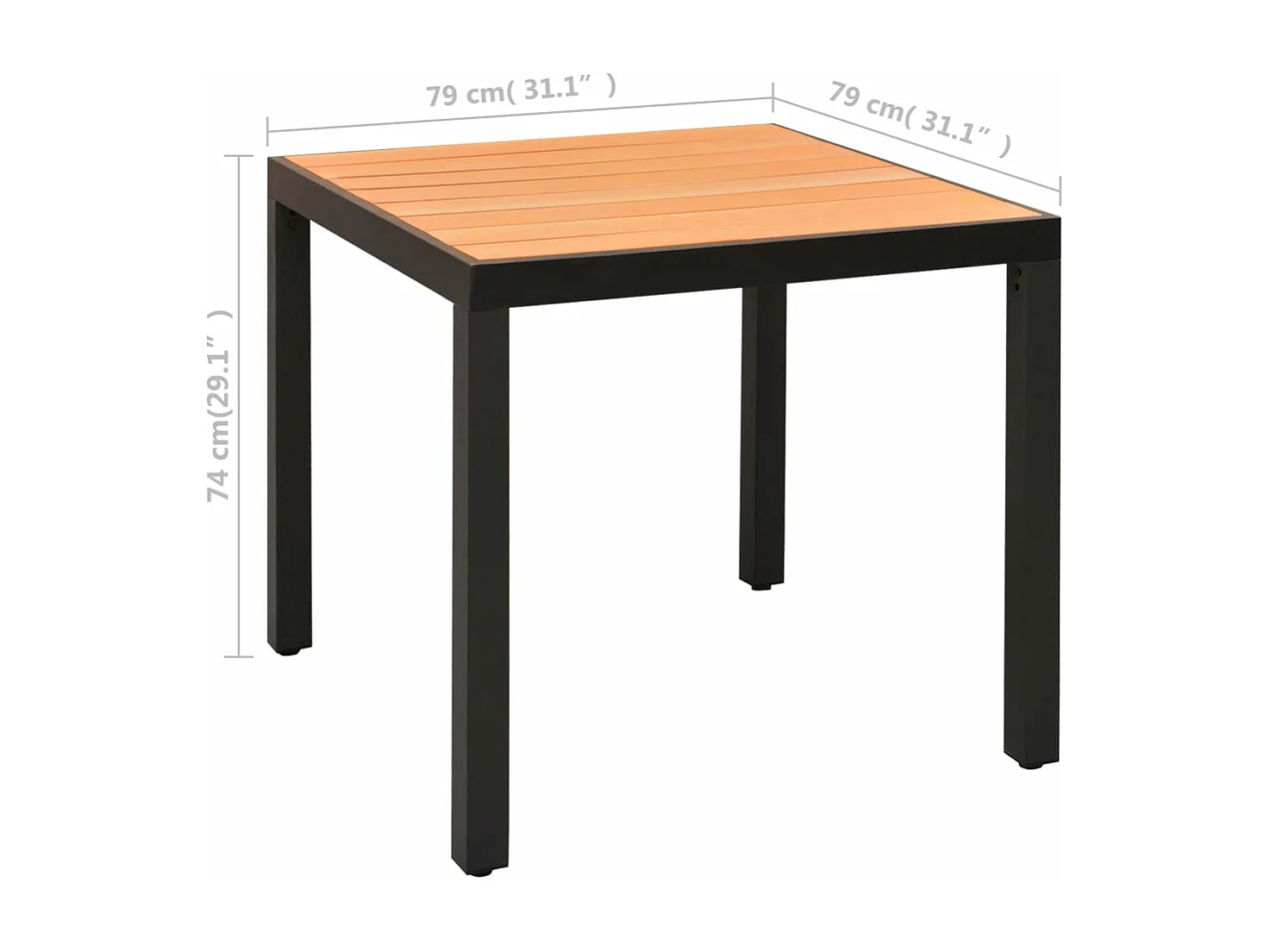 Ensemble à manger de jardin 5 pcs noir et marron