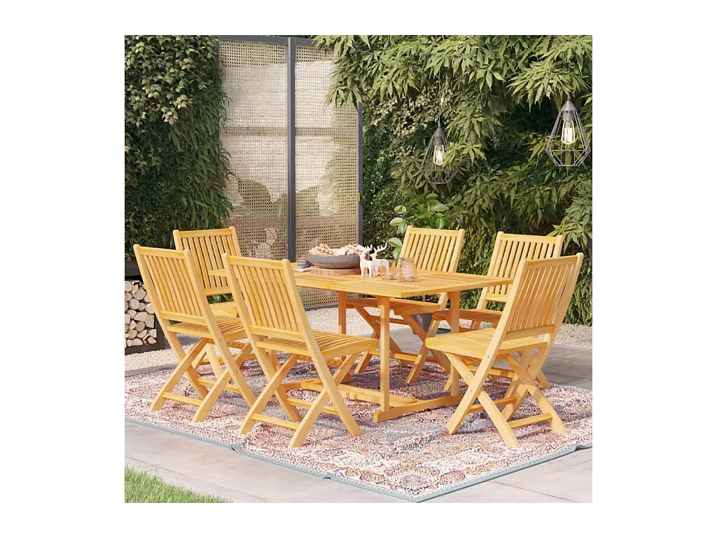 Ensemble à manger de jardin 7 pcs Bois de teck massif