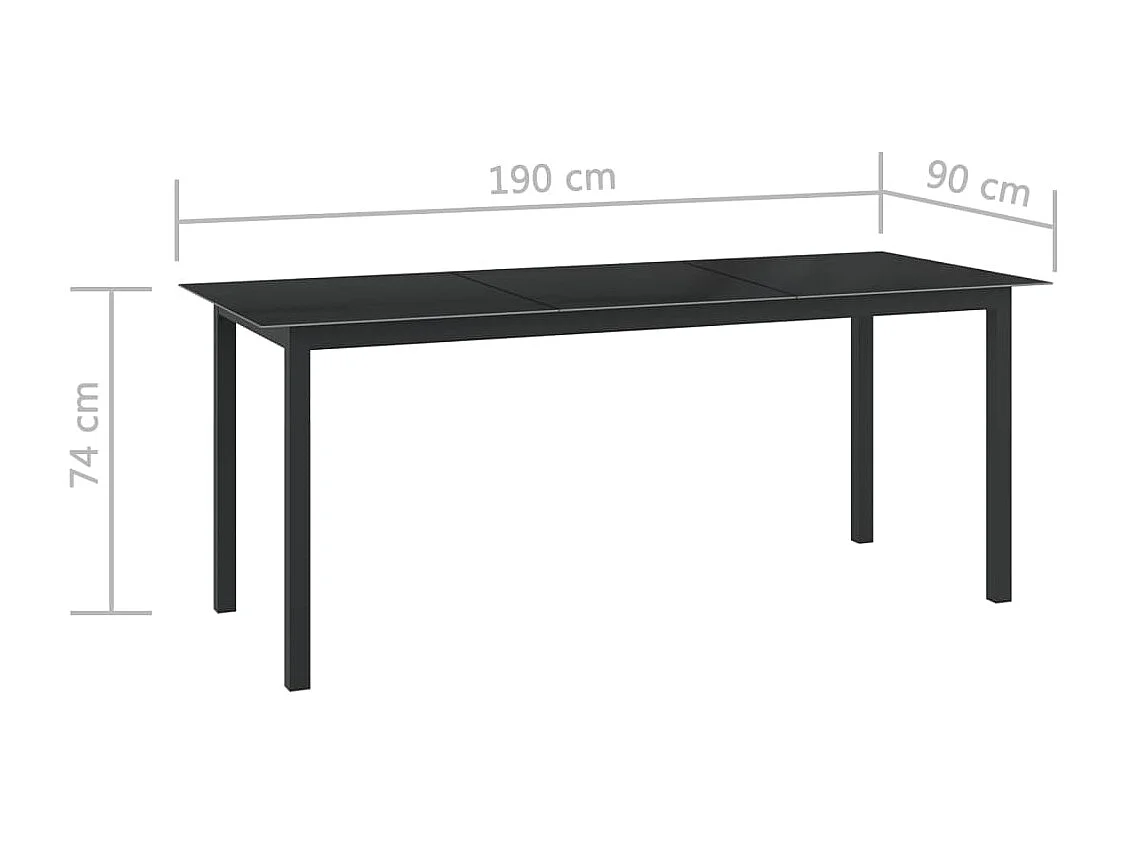 Ensemble à manger de jardin 9 pcs aluminium anthracite