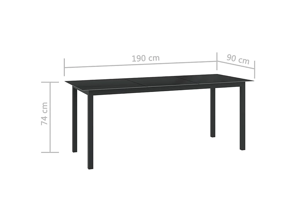 Set Mobili da Pranzo per Giardino 9 pz in Alluminio Antracite