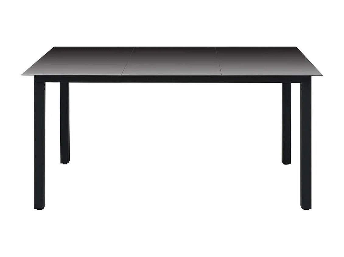 Juego de comedor para jardín 7 piezas negro y marrón