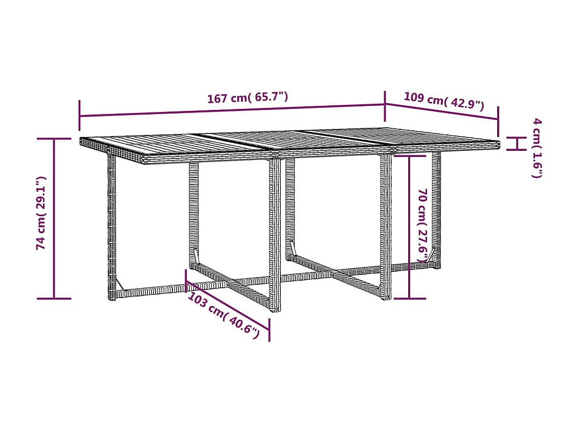 11-delige Tuinset poly rattan en acaciahout zwart