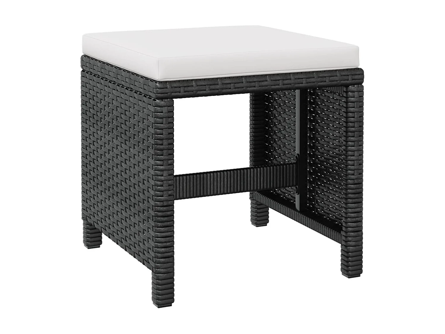 11-delige Tuinset poly rattan en acaciahout zwart